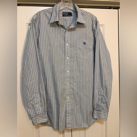 Polo Ralph Lauren RL Anchor Mens Medium Striped Long Sleeve Button Down Shirt - Picture 1 of 6